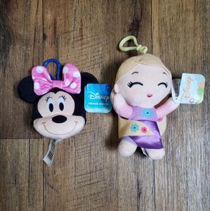 Disney Minnie Mouse and Rapunzel Plush Bag Clip Set -
